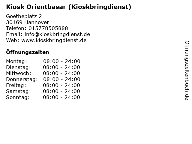 Kiosk Orientbasar (Kioskbringdienst) in Hannover: Adresse und Öffnungszeiten