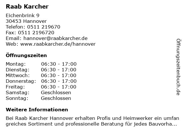 Raab Karcher in Hannover: Adresse und Öffnungszeiten