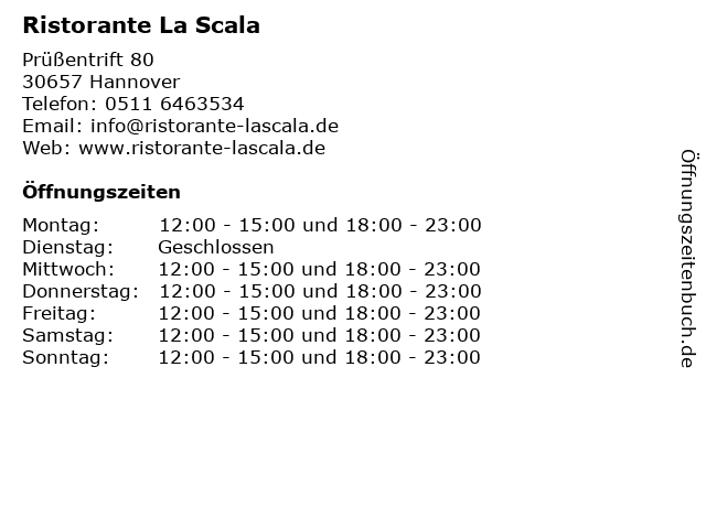 Ristorante La Scala in Hannover: Adresse und Öffnungszeiten