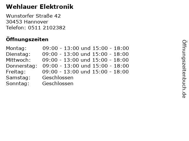 Wehlauer Elektronik in Hannover: Adresse und Öffnungszeiten