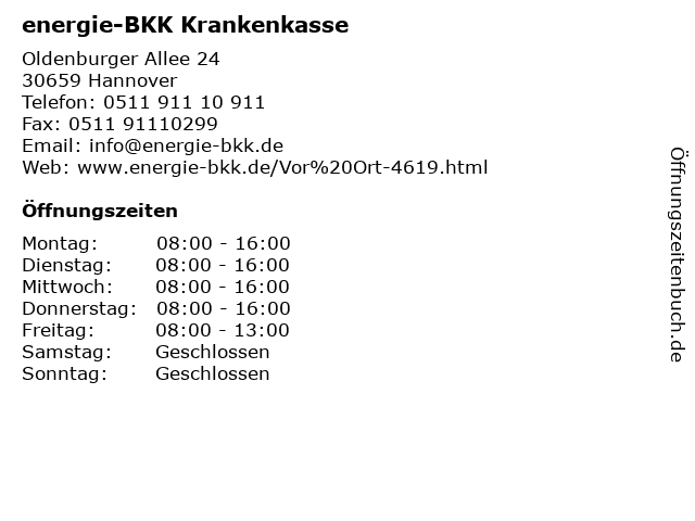 ᐅ Offnungszeiten Energie Bkk Krankenkasse Servicecenter Hannover Lange Laube 6 In Hannover