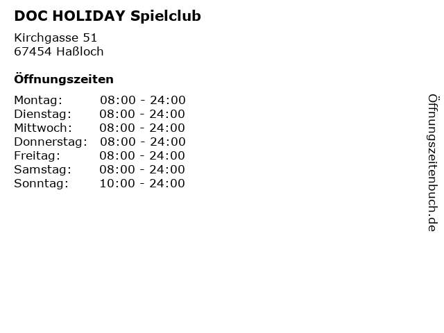 DOC HOLIDAY Spielclub in Haßloch: Adresse und Öffnungszeiten