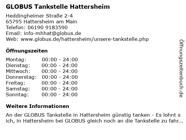 Globus Hattersheim Offnungszeiten