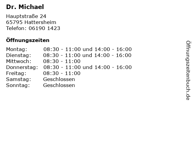 Dr. Michael in Hattersheim: Adresse und Öffnungszeiten