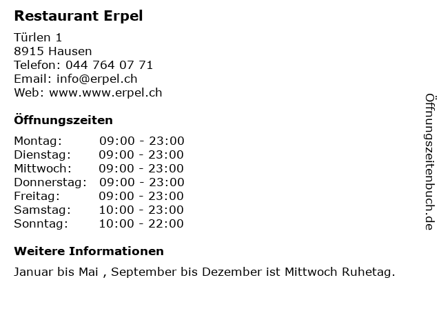 á… Offnungszeiten Restaurant Erpel Turlen 1 In Hausen