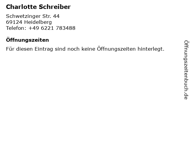 Charlotte Schreiber in Heidelberg: Adresse und Öffnungszeiten