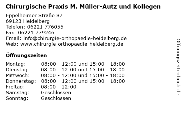 á Offnungszeiten Dr Med M Muller Autz Eppelheimer Strasse 87 In Heidelberg dr med m muller autz