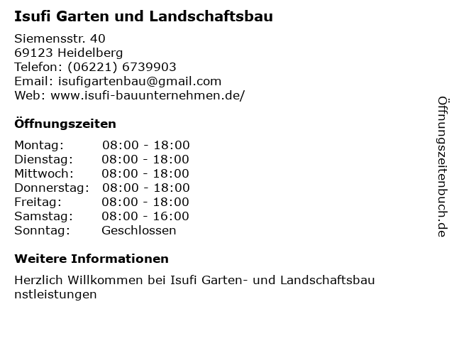 ᐅ Offnungszeiten Garten Und Landschaftsbau Heidelberg