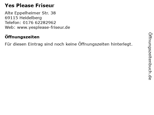 Yes Please Friseur in Heidelberg: Adresse und Öffnungszeiten