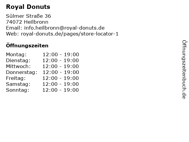 Royal Donuts in Heilbronn: Adresse und Öffnungszeiten