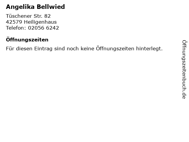 Angelika Bellwied in Heiligenhaus: Adresse und Öffnungszeiten