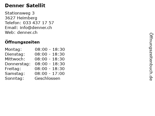 Denner Satellit in Heimberg: Adresse und Öffnungszeiten