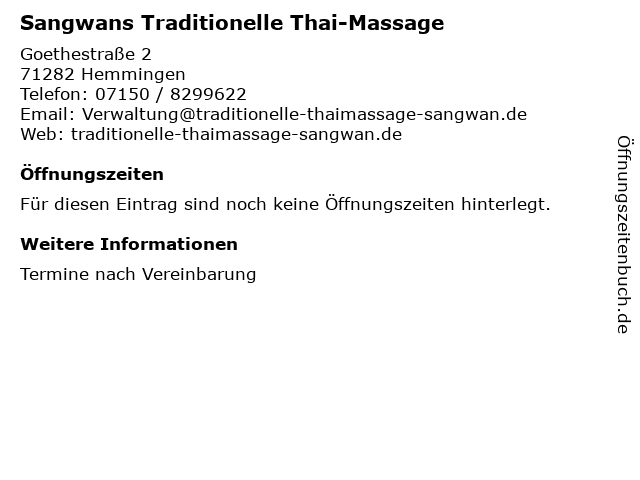 Ditzingen thai massage Thai Massage