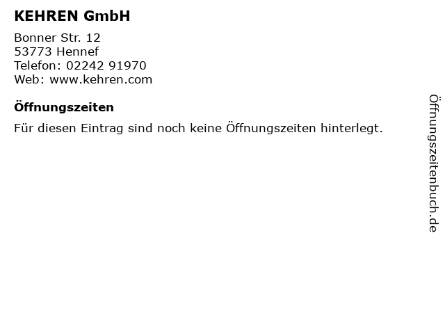 KEHREN GmbH in Hennef: Adresse und Öffnungszeiten