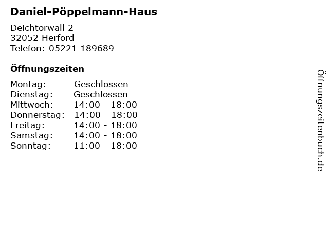 ᐅ Offnungszeiten Daniel Poppelmann Haus Deichtorwall 2 In Herford