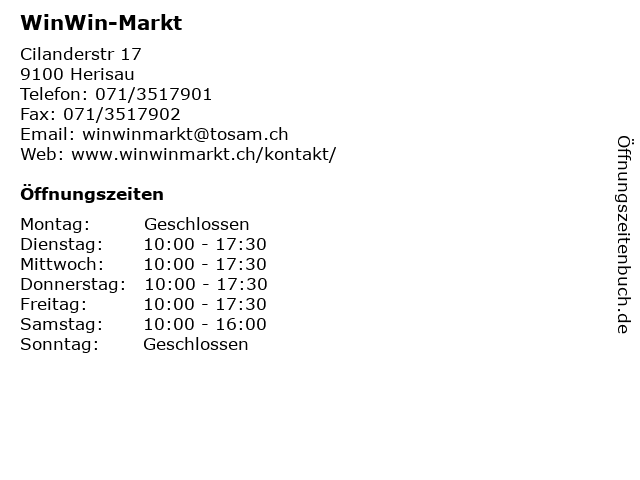 WinWin-Markt in Herisau: Adresse und Öffnungszeiten