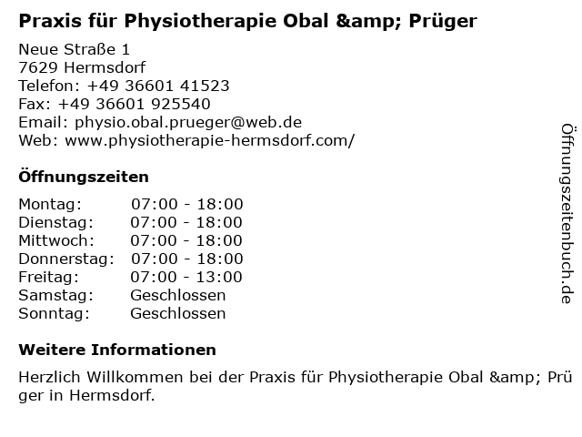 Jürgen Prüger in Hermsdorf: Adresse und Öffnungszeiten