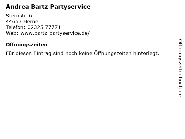 Andrea Bartz Partyservice in Herne: Adresse und Öffnungszeiten