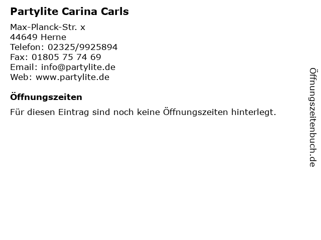 Partylite Carina Carls in Herne: Adresse und Öffnungszeiten
