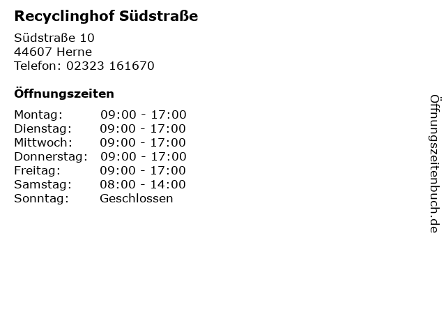 Südstrasse öffnungszeiten