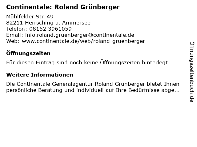 Continentale Versicherungsbüro - Roland Grünberger in Herrsching: Adresse und Öffnungszeiten