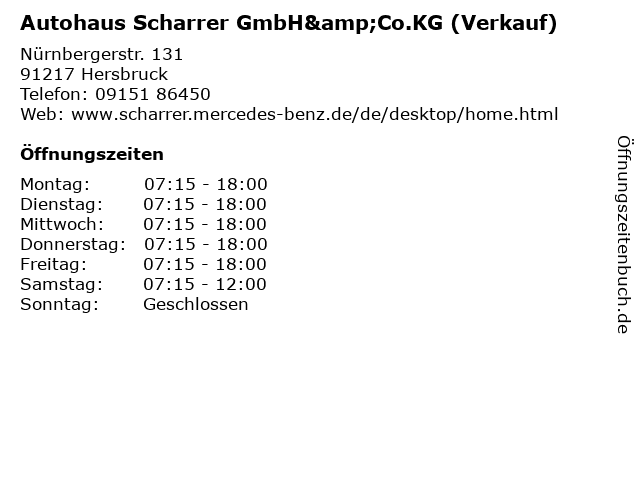 Autohaus Scharrer GmbH&Co.KG (Verkauf) in Hersbruck: Adresse und Öffnungszeiten
