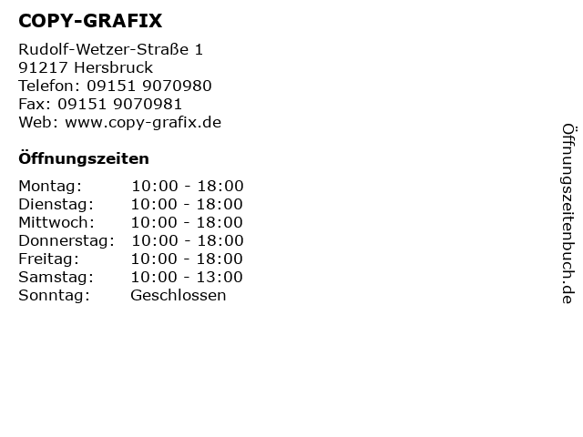 COPY-GRAFIX in Hersbruck: Adresse und Öffnungszeiten