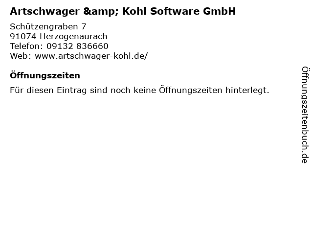 Artschwager & Kohl Software GmbH in Herzogenaurach: Adresse und Öffnungszeiten