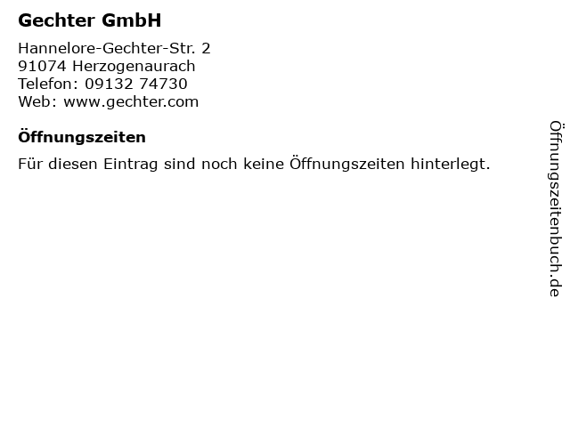 Gechter GmbH in Herzogenaurach: Adresse und Öffnungszeiten
