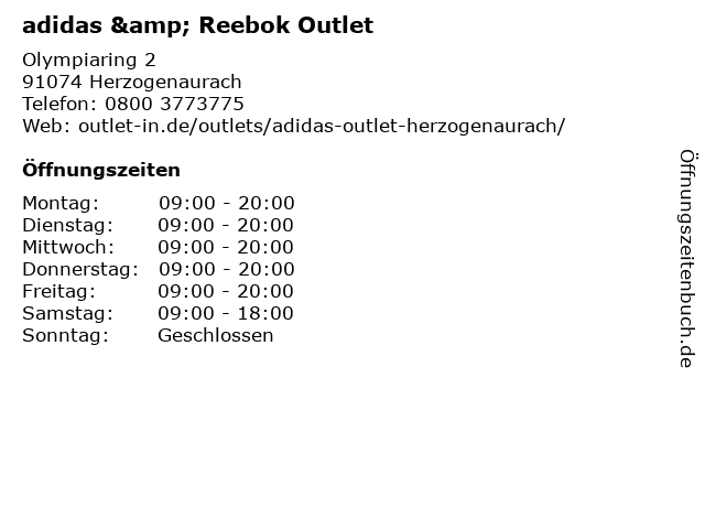 reebok outlet herzogenaurach öffnungszeiten