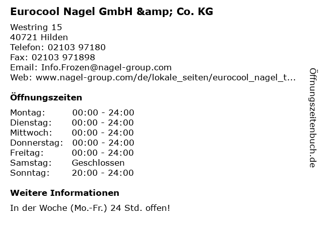 Eurocool Nagel GmbH & Co. KG in Hilden: Adresse und Öffnungszeiten