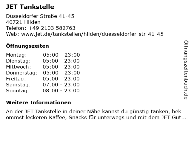 ᐅ Offnungszeiten Jet Tankstelle Dusseldorfer Strasse 41 45 In Hilden
