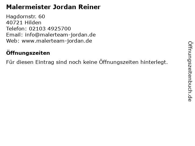 Jordan Reiner in Hilden: Adresse und Öffnungszeiten