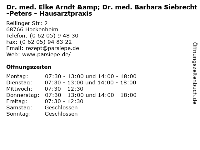 ᐅ Dr. med. Elke Arndt & Dr. med. Barbara Siebrecht-Peters ...