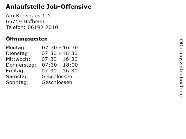 Anlaufstelle Job-Offensive in Hofheim: Adresse und Öffnungszeiten