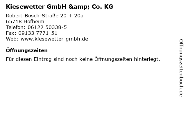 Kiesewetter GmbH & Co. KG in Hofheim: Adresse und Öffnungszeiten