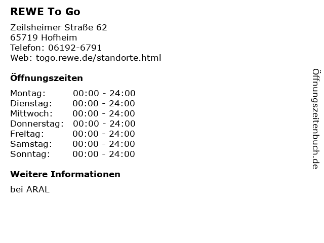 REWE To Go in Hofheim: Adresse und Öffnungszeiten