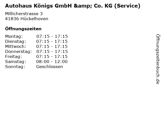 Autohaus Königs GmbH & Co. KG (Service) in Hückelhoven: Adresse und Öffnungszeiten