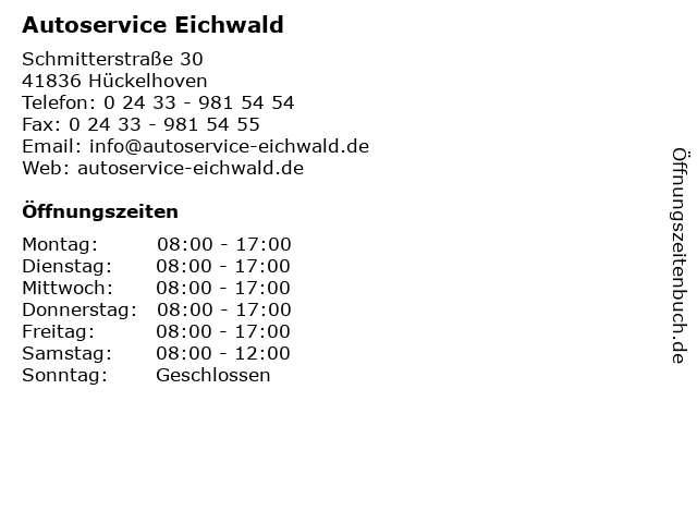 Autoservice Eichwald in Hückelhoven: Adresse und Öffnungszeiten