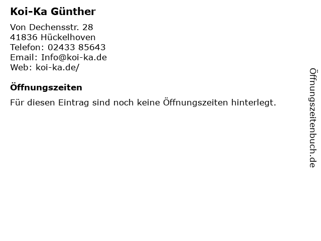 Koi-Ka Günther in Hückelhoven: Adresse und Öffnungszeiten