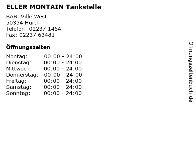 ELLER MONTAIN Tankstelle in Hürth: Adresse und Öffnungszeiten