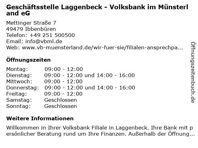 ᐅ Offnungszeiten Vr Bank Kreis Steinfurt Eg Geschaftsstelle
