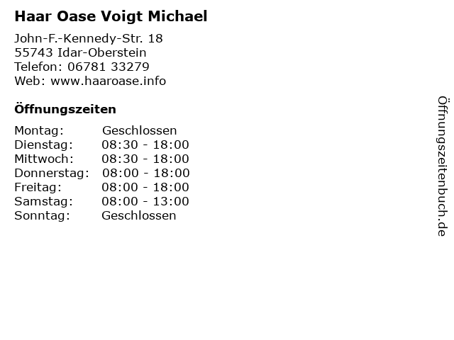 Haar Oase Voigt Michael in Idar-Oberstein: Adresse und Öffnungszeiten