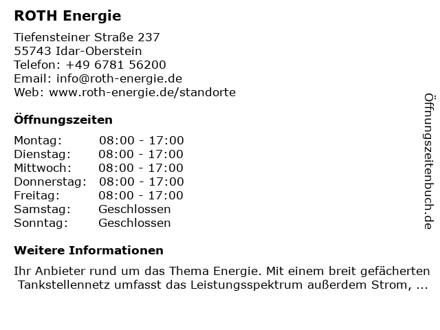 ROTH Energie in Idar-Oberstein: Adresse und Öffnungszeiten