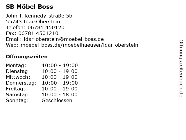 SB Möbel Boss in Idar-Oberstein: Adresse und Öffnungszeiten