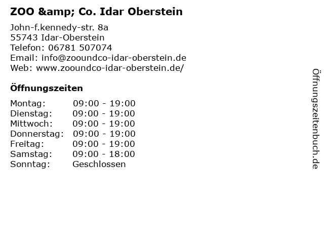 ZOO & Co. Idar Oberstein in Idar-Oberstein: Adresse und Öffnungszeiten