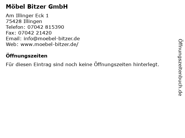 ᐅ Öffnungszeiten „Möbel Bitzer GmbH“ Am Illinger Eck 1