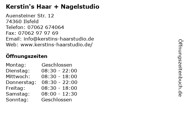 Kerstin's Haar + Nagelstudio in Ilsfeld: Adresse und Öffnungszeiten