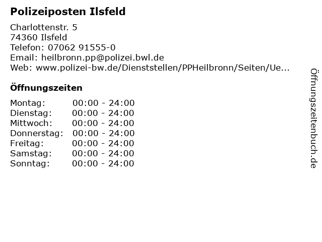 Polizeiposten Ilsfeld in Ilsfeld: Adresse und Öffnungszeiten