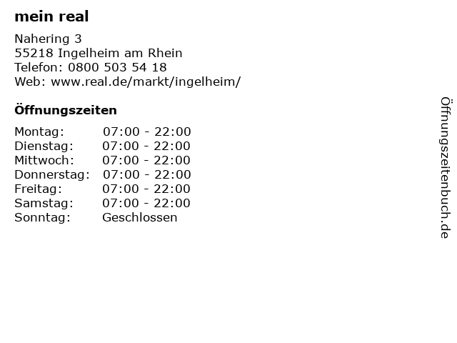 mein real in Ingelheim am Rhein: Adresse und Öffnungszeiten